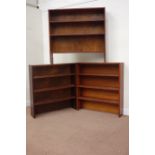 Three 20th century mahogany free standing bookcases, W107cm, H102cm,