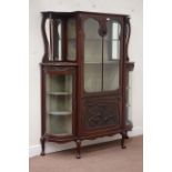 Late Victorian Empire mahogany display cabinet,