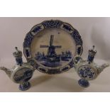 Large Delft Charger and a Pair of wine ewers Condition Report <a href='//www.