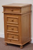 Solid pine side cabinet with hinged top and single cupboard, W50cm, H90cm,