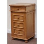 Solid pine side cabinet with hinged top and single cupboard, W50cm, H90cm,