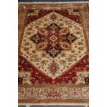 Persian Heriz style beige ground rug,