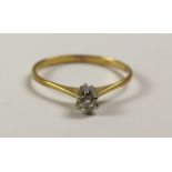 Single stone diamond ring hallmarked 18ct Condition Report <a href='//www.