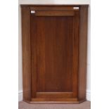 Oak wall hanging corner cabinet, fitted with three shaped front shelves, W75cm,