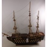 Model wooden ship of 'The Victory' H79cm Condition Report <a href='//www.