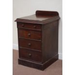 Victorian mahogany pedestal chest fitted with four drawers, W58cm, H93cm,