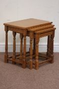 Light oak nest of three tables, W49cm Condition Report <a href='//www.