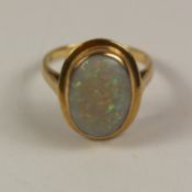 Large opal set gold ring stamped 9ct Condition Report <a href='//www.