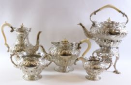 Silver five piece tea and coffee service by Goldsmiths & Silversmiths Company 12 Regent Street