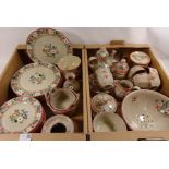 Austrian stoneware dinner service decorated with flowers,