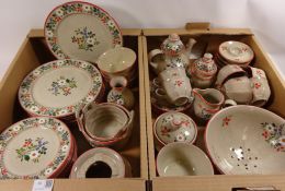 Austrian stoneware dinner service decorated with flowers,