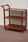 Chinese rosewood three tier trolley, with three trays,