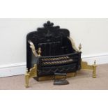 Late 19th century Regency style fire dog grate,