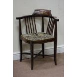Edwardian inlaid rosewood corner chair,