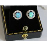 Pair of opal dress stud ear-rings stamped 925 Condition Report <a href='//www.