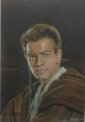 Star Wars Memorabilia - 'The Apprentice' pastel portrait signed by Diane Smith 46cm x 35.