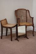 Early 20th century bergère cane armchair,