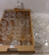 Set of four Thomas Webb wine glasses, Edinburgh crystal jug, crystal bowl,