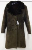 Clothing & Accessories - Three quarter length dark brown sheepskin coat Condition Report