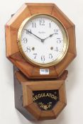 Ingraham 'Regulator' wall clock in octagonal walnut case CLOCKS & BAROMETERS - as we are not a