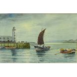 Cobbles Outside Scarborough Harbour, watercolour signed by Edward H Simpson 14.