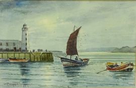 Cobbles Outside Scarborough Harbour, watercolour signed by Edward H Simpson 14.