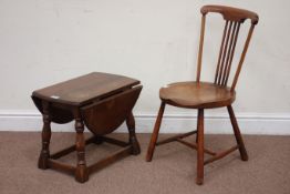 19th century walnut stick back chair and an oak drop leaf table Condition Report