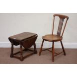 19th century walnut stick back chair and an oak drop leaf table Condition Report