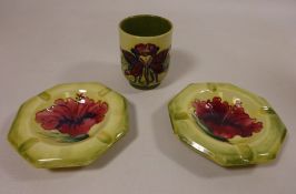 Moorcroft cylindrical 'Orchid' cup,