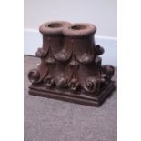 Victorian cast iron Corinthian column capital, 51cm x 28cm,