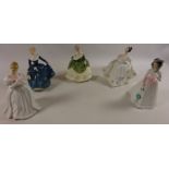 Royal Doulton figurines, 'Julia' HN2706, 'Denise' HN2477, 'Soiree' HN2312, 'Kate' HN2789,