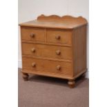 Traditional pine chest of two short and two long drawers, W75cm, H84cm,