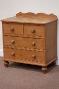 Traditional pine chest of two short and two long drawers, W75cm, H84cm,