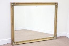 Large gilt framed mirror with bevelled glass,