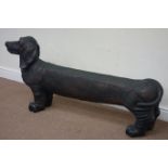 Large Dachshund bronzed composite bench, L154cm Condition Report <a href='//www.