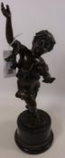 Bronze figure of child after E. Plat H40cm Condition Report <a href='//www.