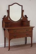 Edwardian inlaid mahogany two drawer dressing table,