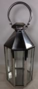 Octagonal metal and glass table lantern, H65cm Condition Report <a href='//www.