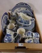 Royal Staffordshire 'Willow' pattern dinner and teaware,