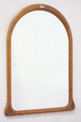 Pine framed arched top mirror, 101cm x 75c Condition Report <a href='//www.