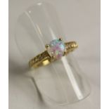 Silver-gilt opal ring stamped 925 Condition Report <a href='//www.davidduggleby.
