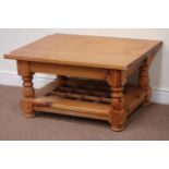 Pine rectangular coffee table, 68cm x 88cm,