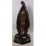 Large figure of 'Cleopatra' on plinth H54cm Condition Report <a href='//www.