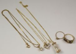 Gold necklaces, rings charms etc hallmarked or stamped 925 approx 11.