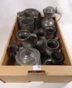 Early 19th Century and later pewter items in one box Condition Report <a