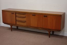 1970's 'Greaves and Thomas' vintage retro teak sideboard, two cupboards, fall front compartment,