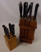 Two sets of German kitchen knives in two blocks Condition Report <a