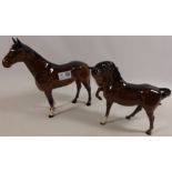 Beswick 'The Winner' no. 2421, H23.5cm and another horse no.