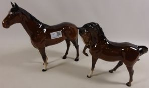 Beswick 'The Winner' no. 2421, H23.5cm and another horse no.