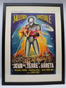 1960's re-issue French linen backed film poster for the film ' The Day The Earth Stood Still' 77cm